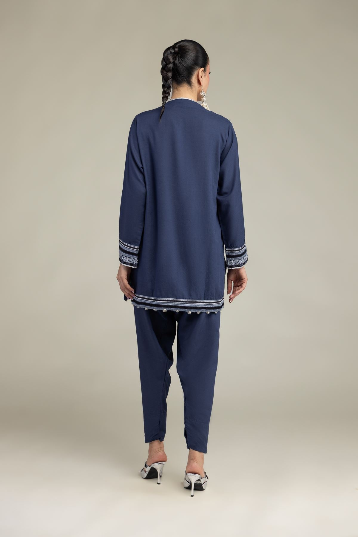 Floral V-Neck Kurta