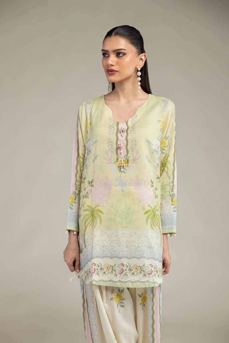 Floral Silk Kurta