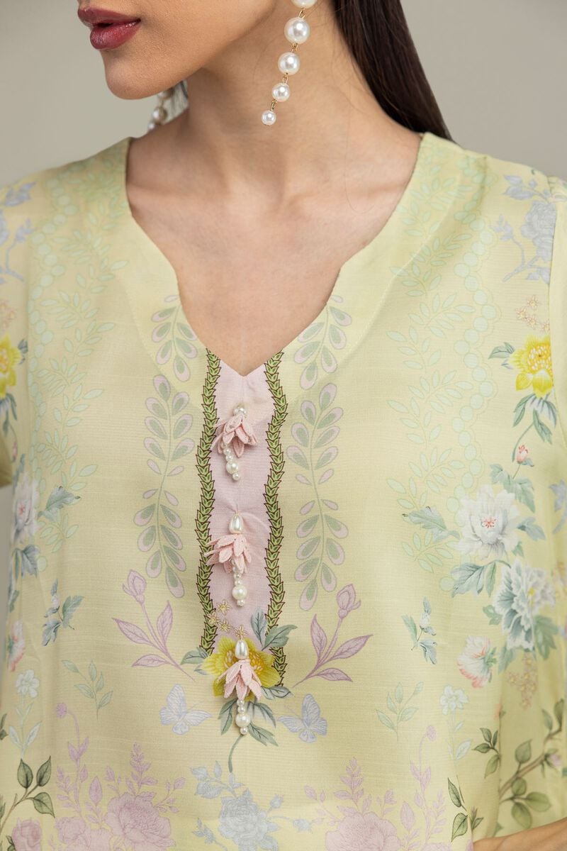 Floral Silk Kurta