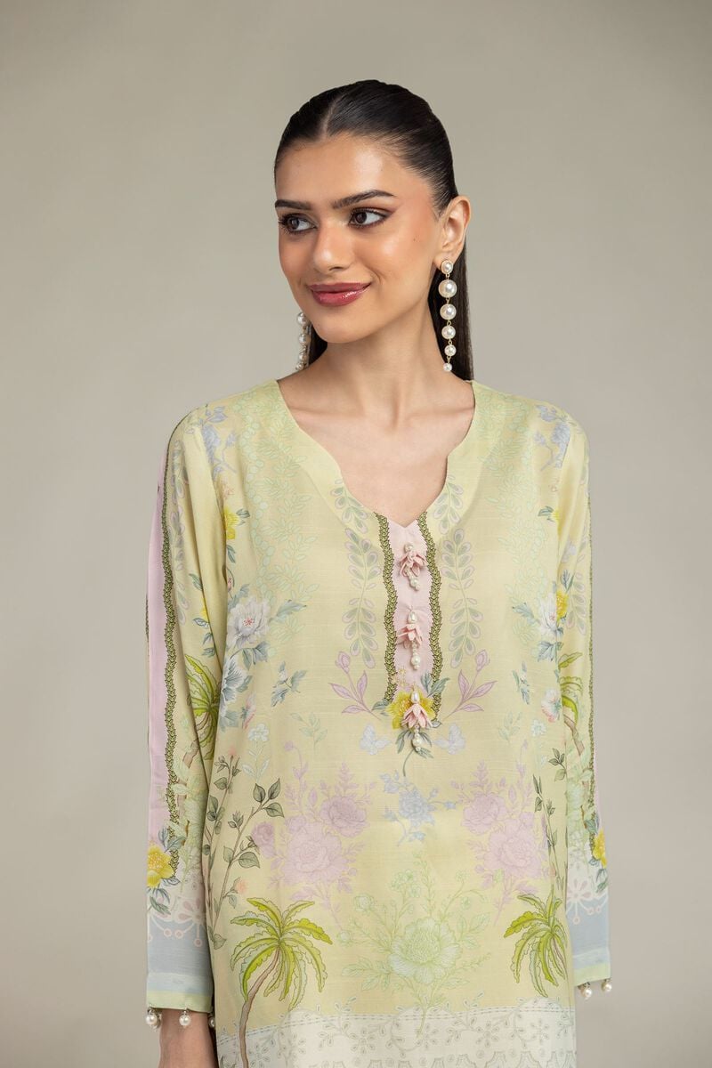 Floral Silk Kurta