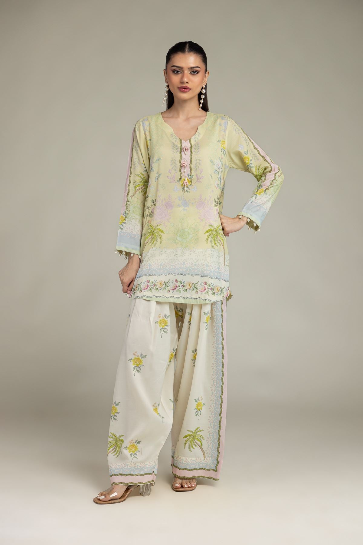 Floral Silk Kurta