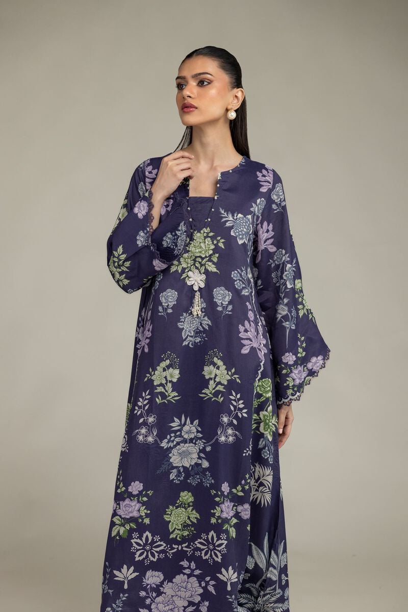 Navy Longline Kurta