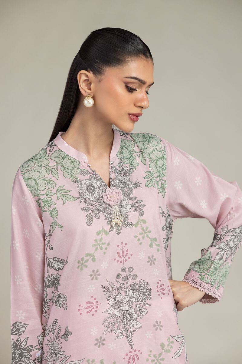 Floral Silk Kurta