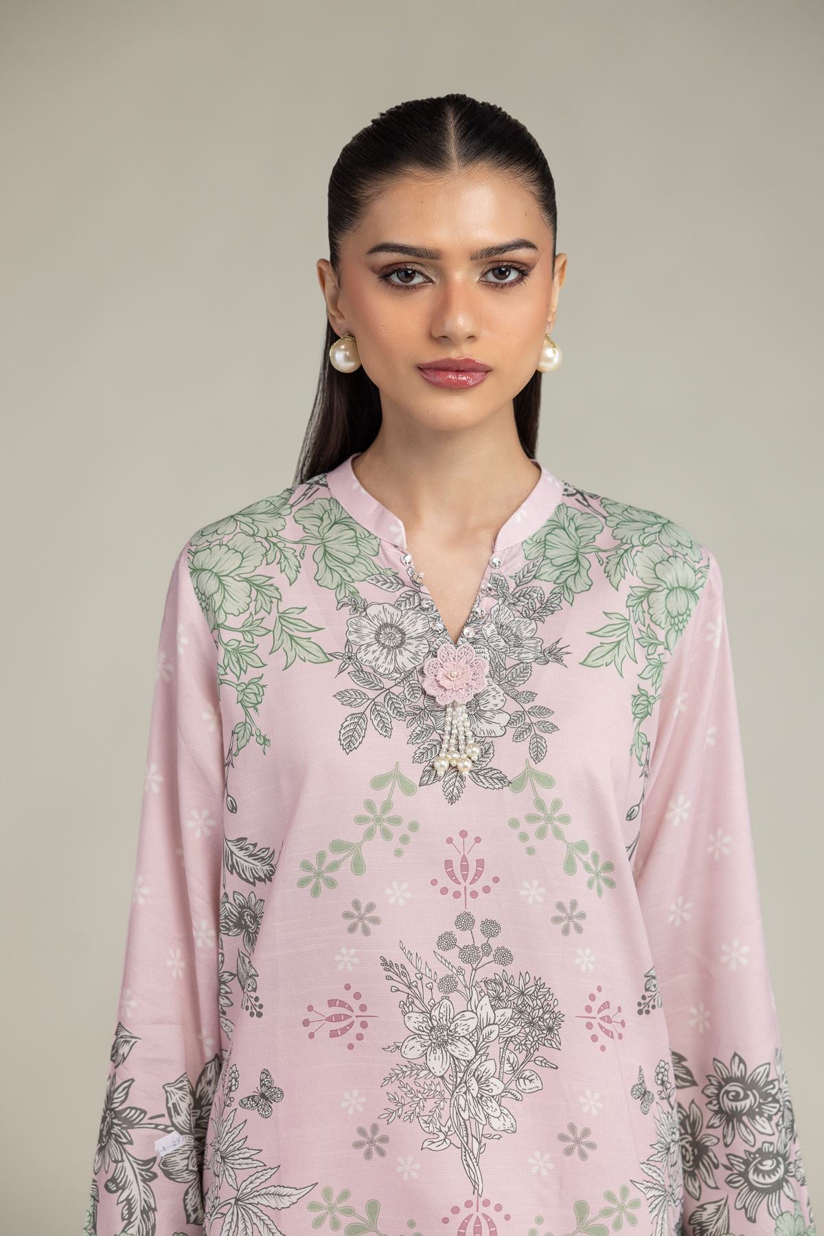 Floral Silk Kurta
