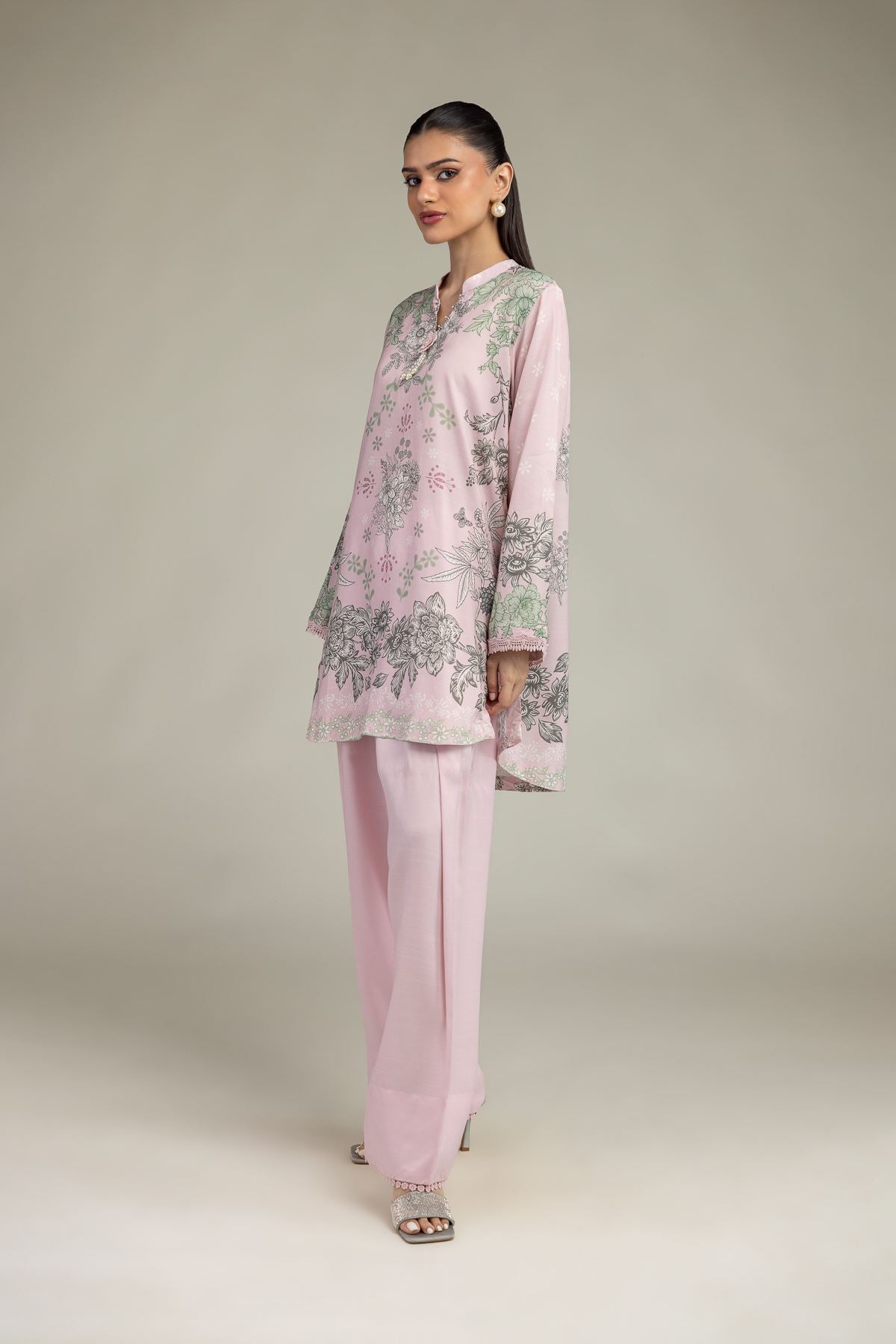 Floral Silk Kurta
