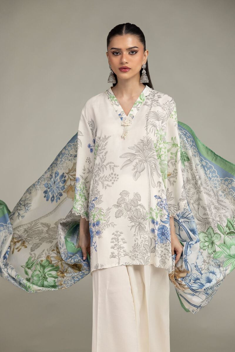 Floral V-Neck Kurta