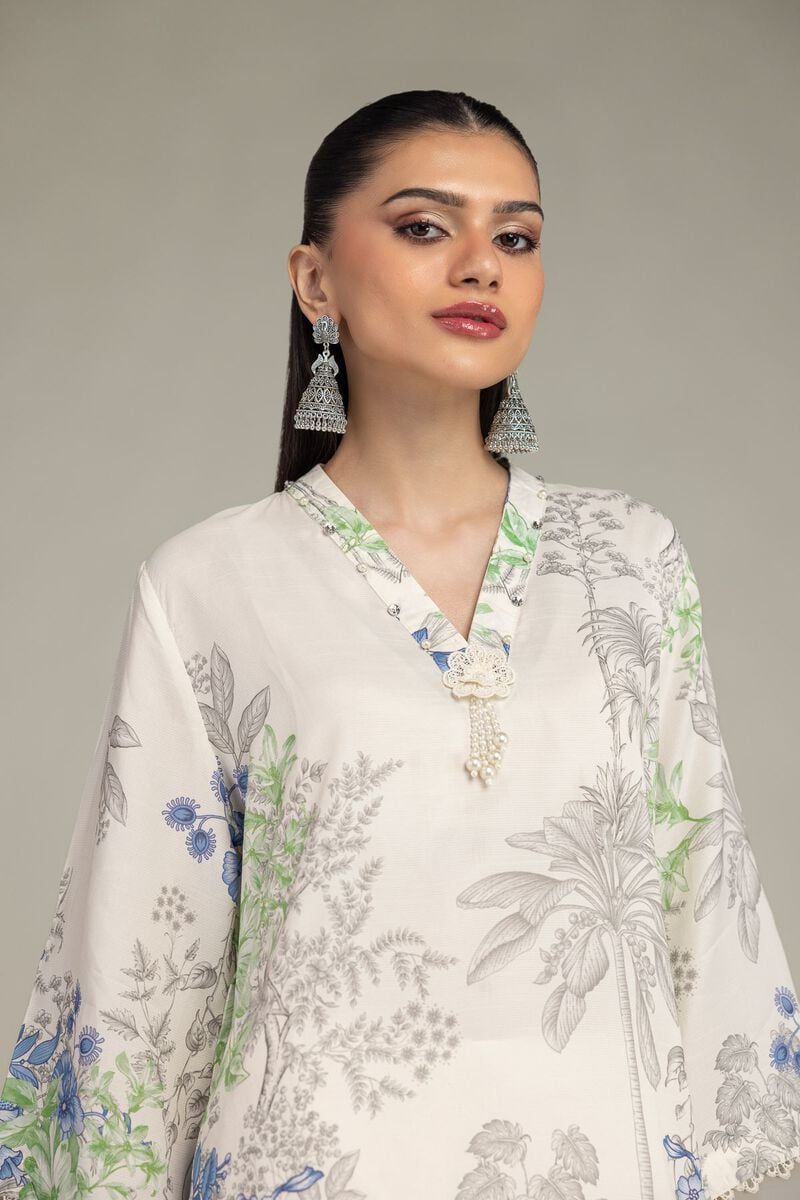 Floral V-Neck Kurta