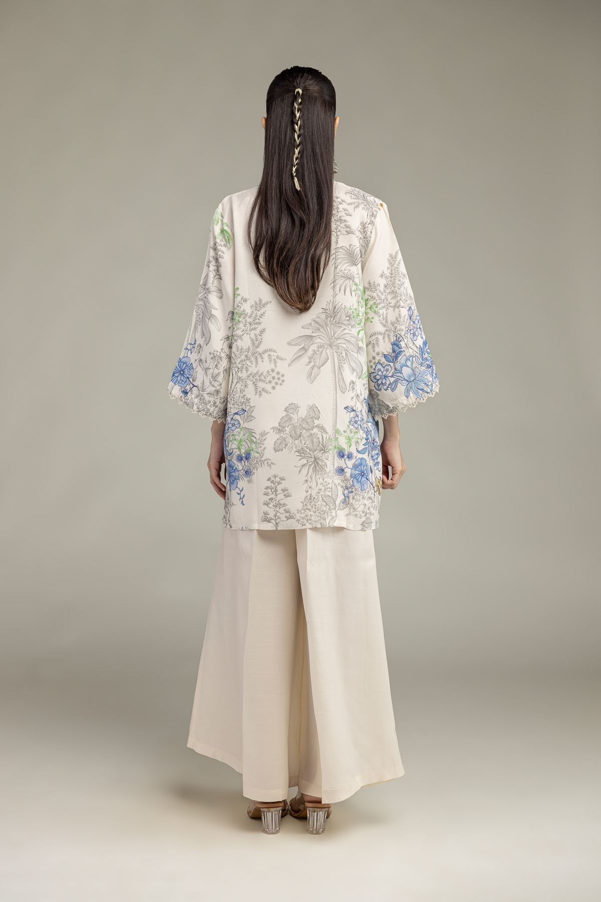 Floral V-Neck Kurta