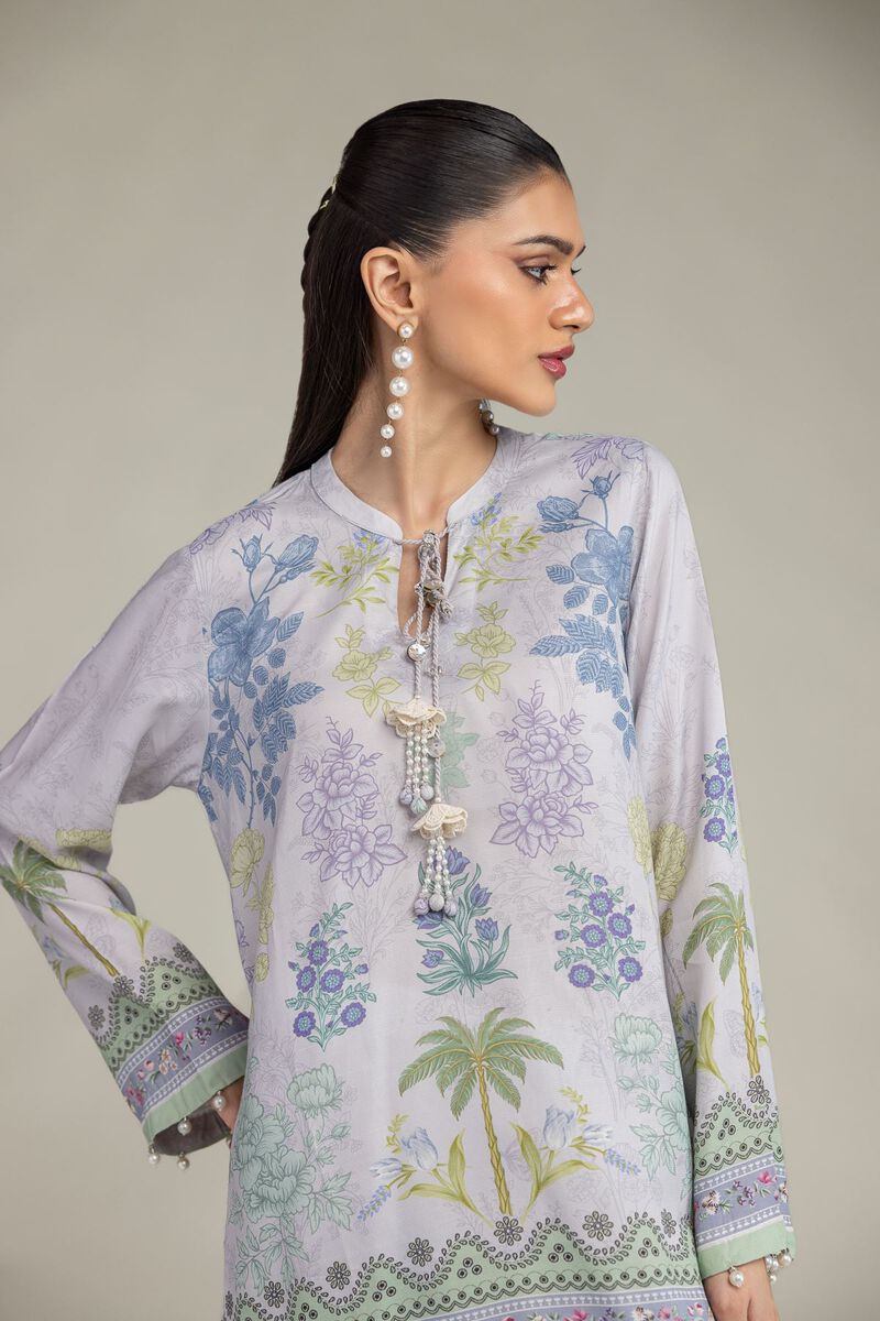 Floral Silk Kurta