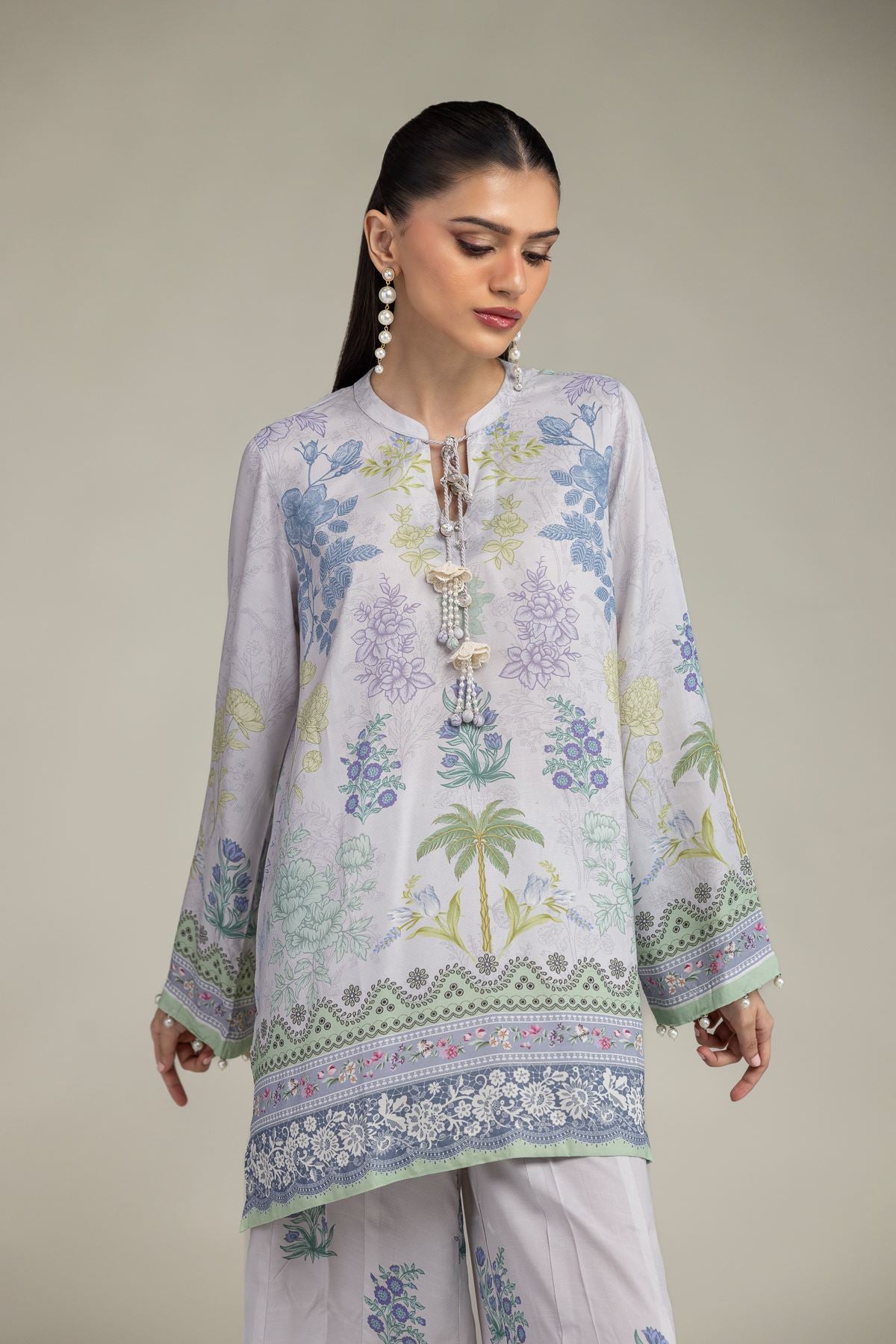 Floral Silk Kurta