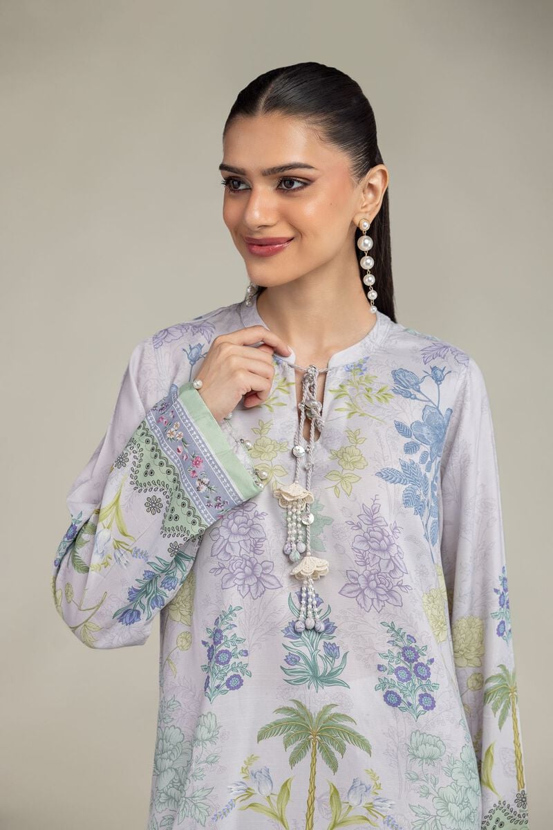 Floral Silk Kurta
