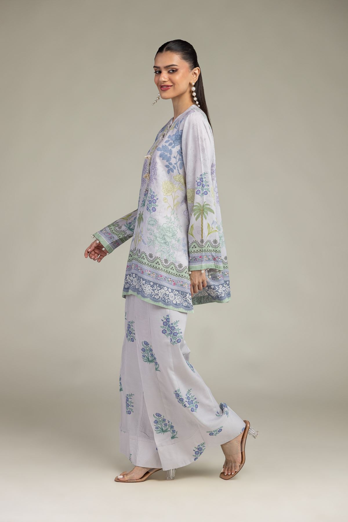 Floral Silk Kurta