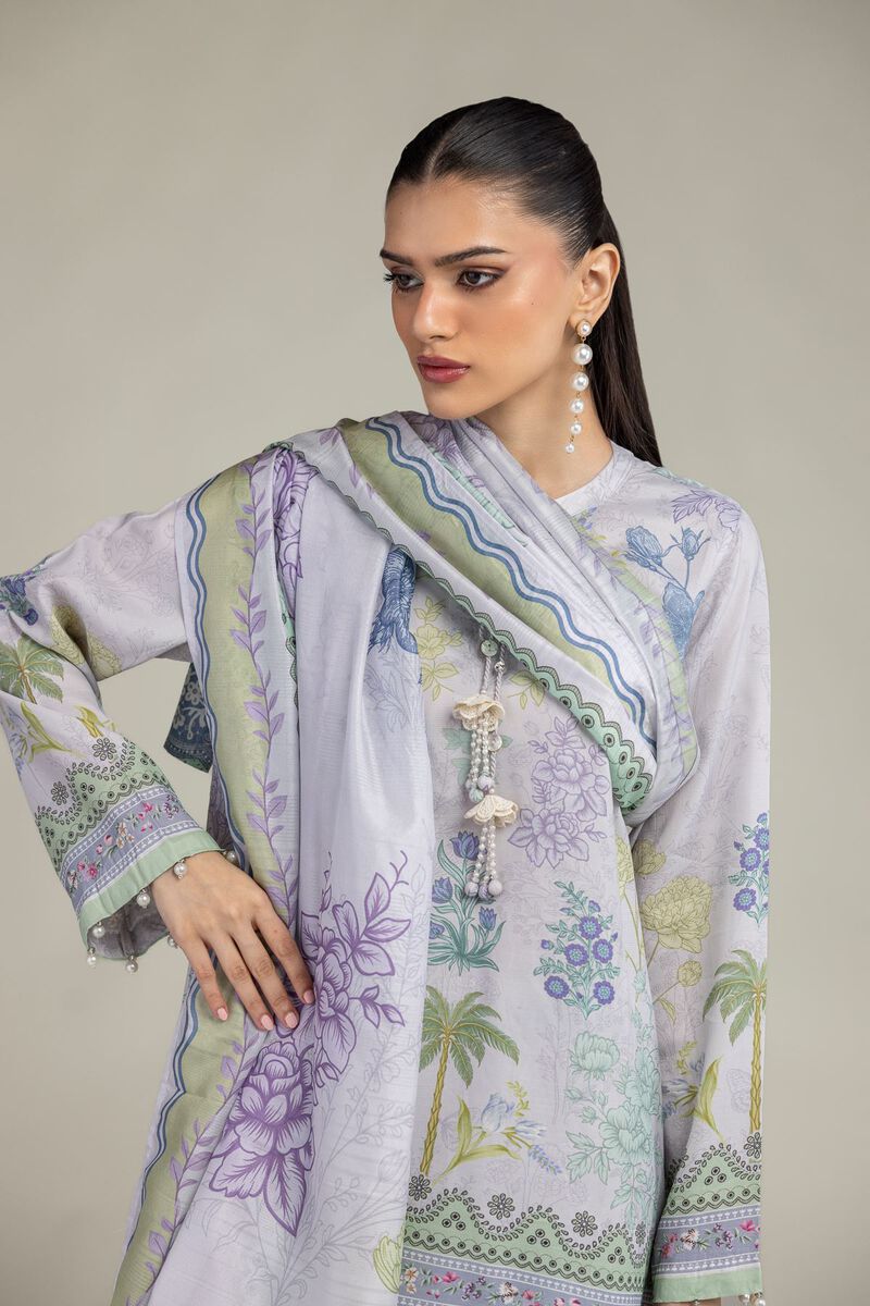 Floral Silk Dupatta