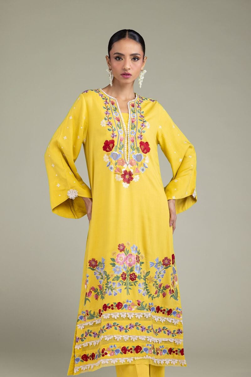 Floral Silk Kurta