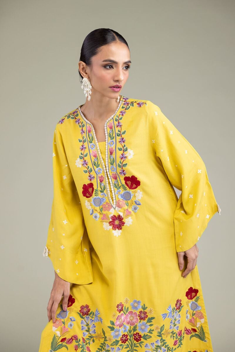 Floral Silk Kurta