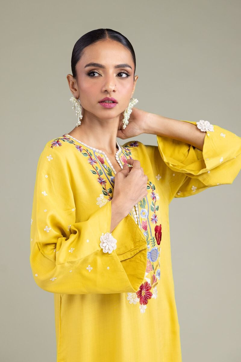 Floral Silk Kurta
