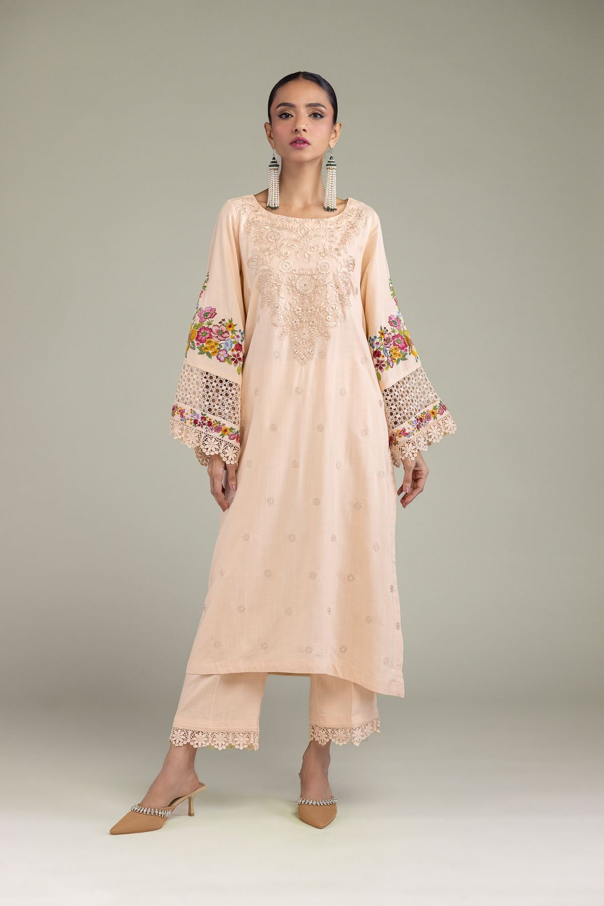 Floral Silk Kurta