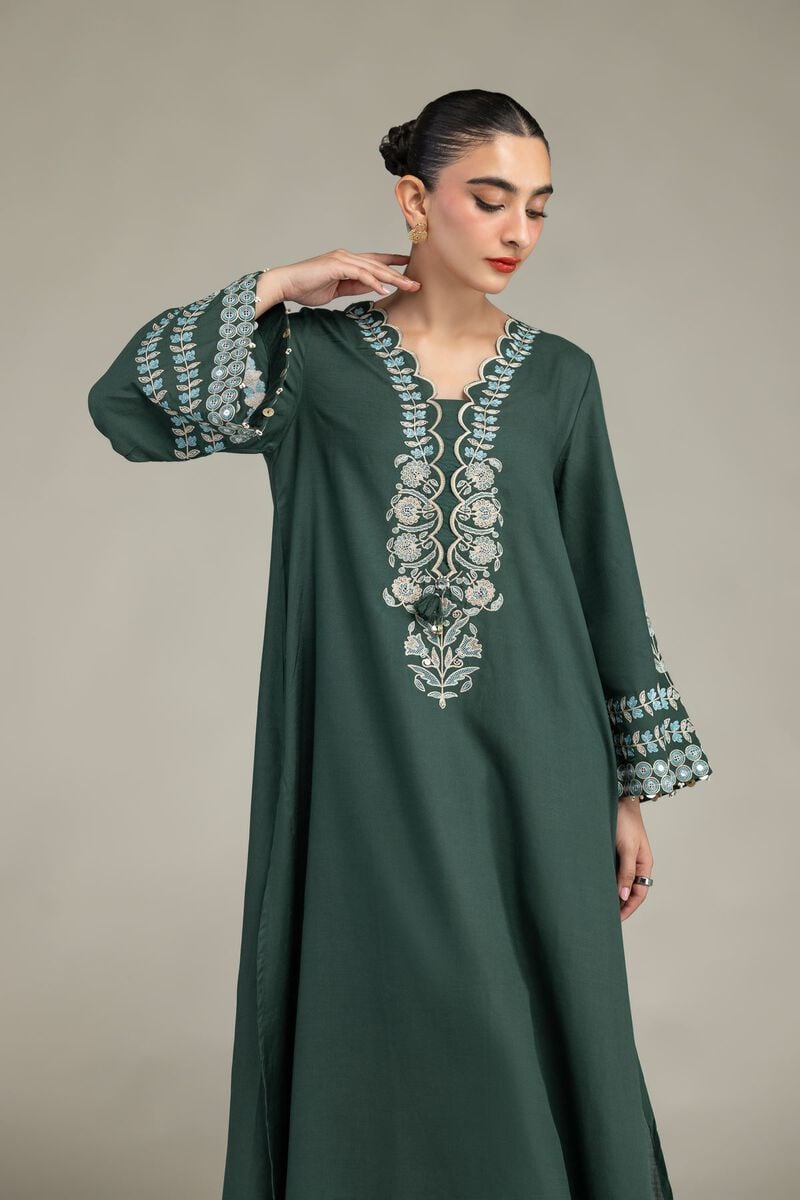 Green Floral Kurta