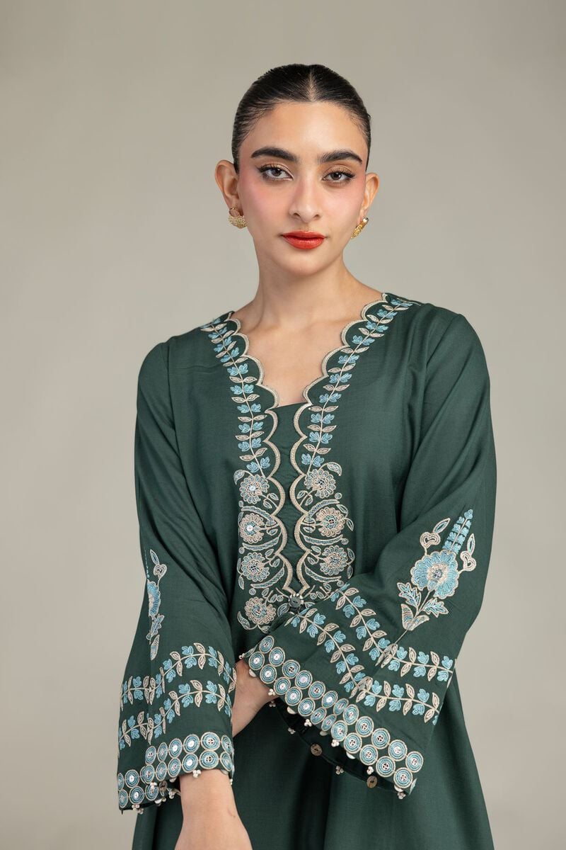 Green Floral Kurta