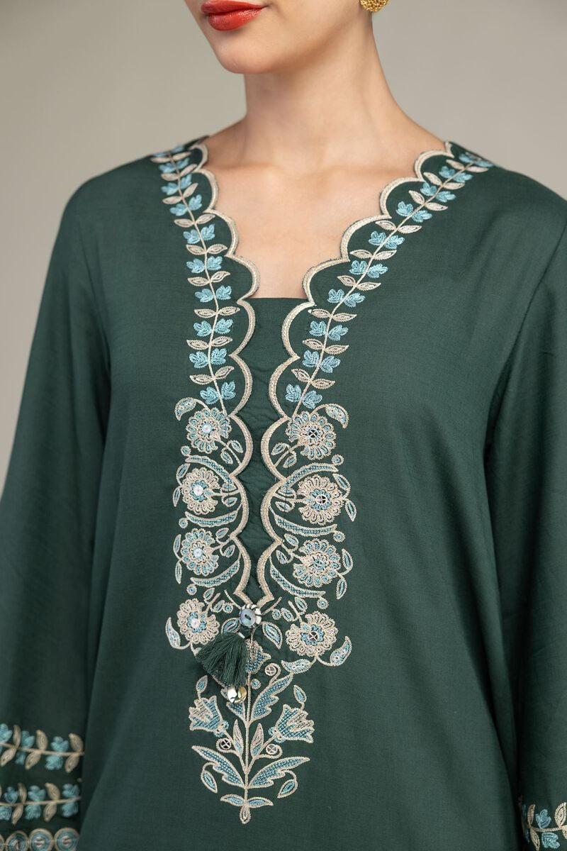 Green Floral Kurta