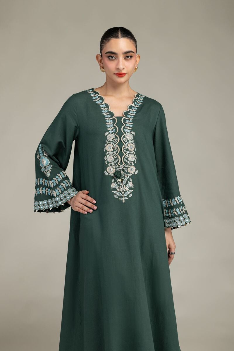 Green Floral Kurta