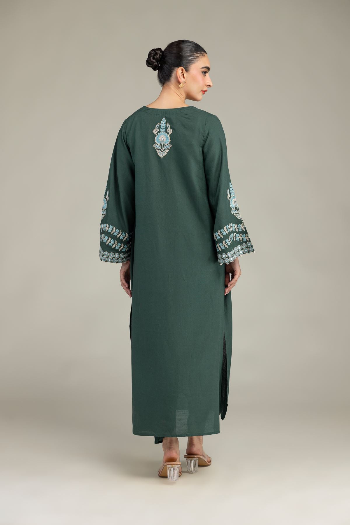 Green Floral Kurta