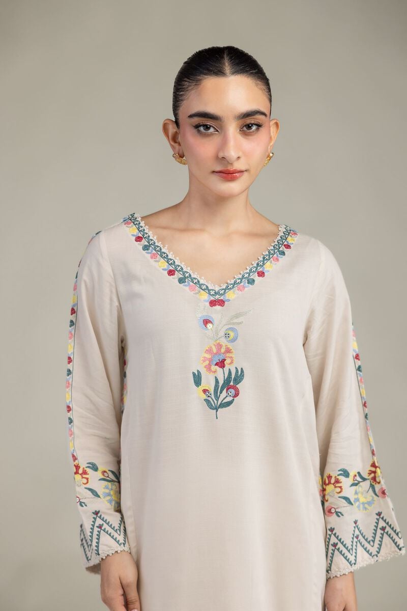 Floral Silk Kurta