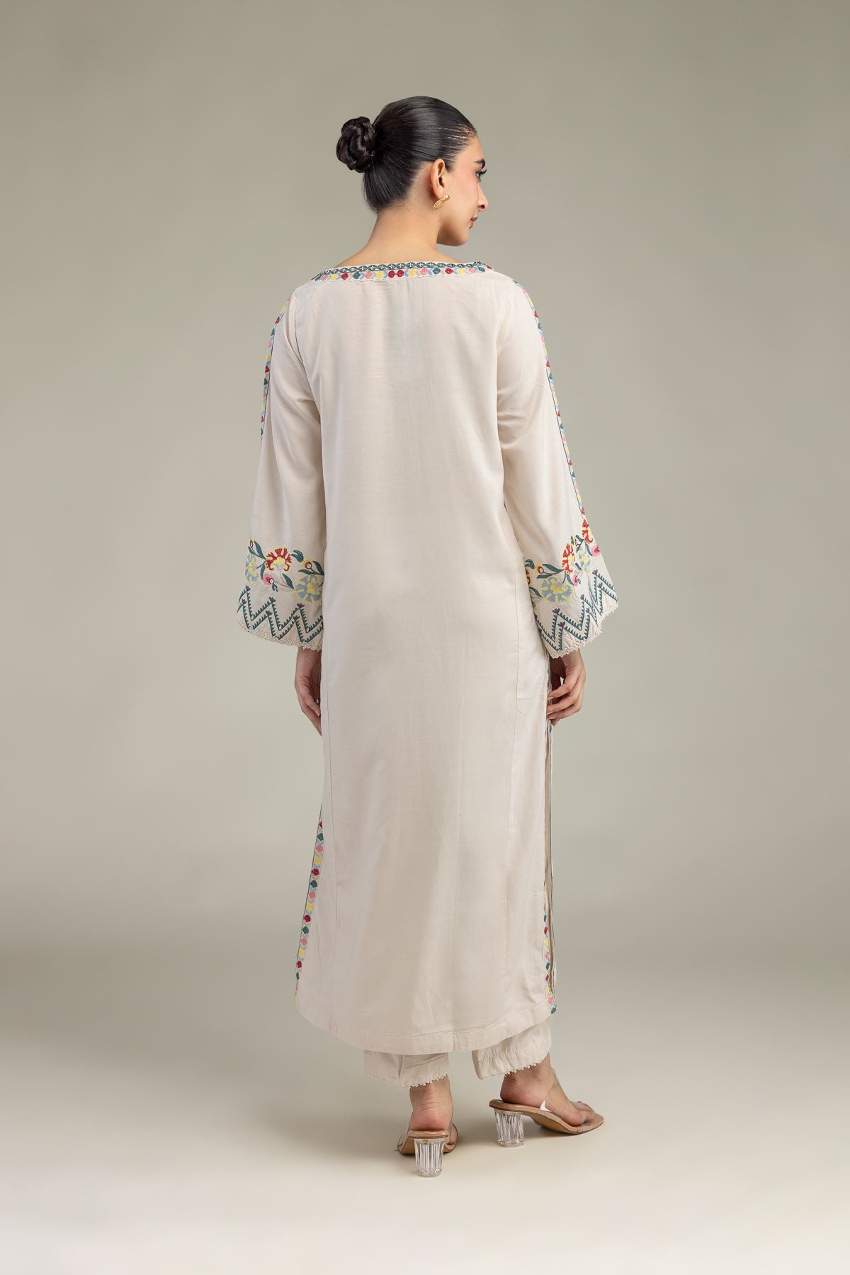 Floral Silk Kurta
