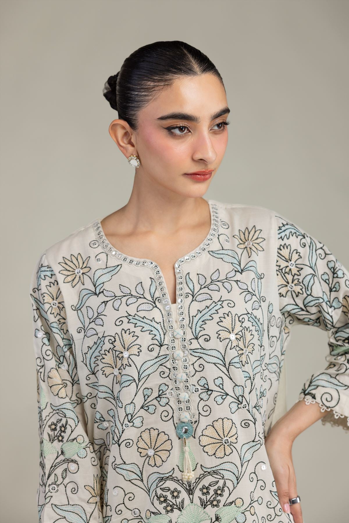Short Floral Kurta