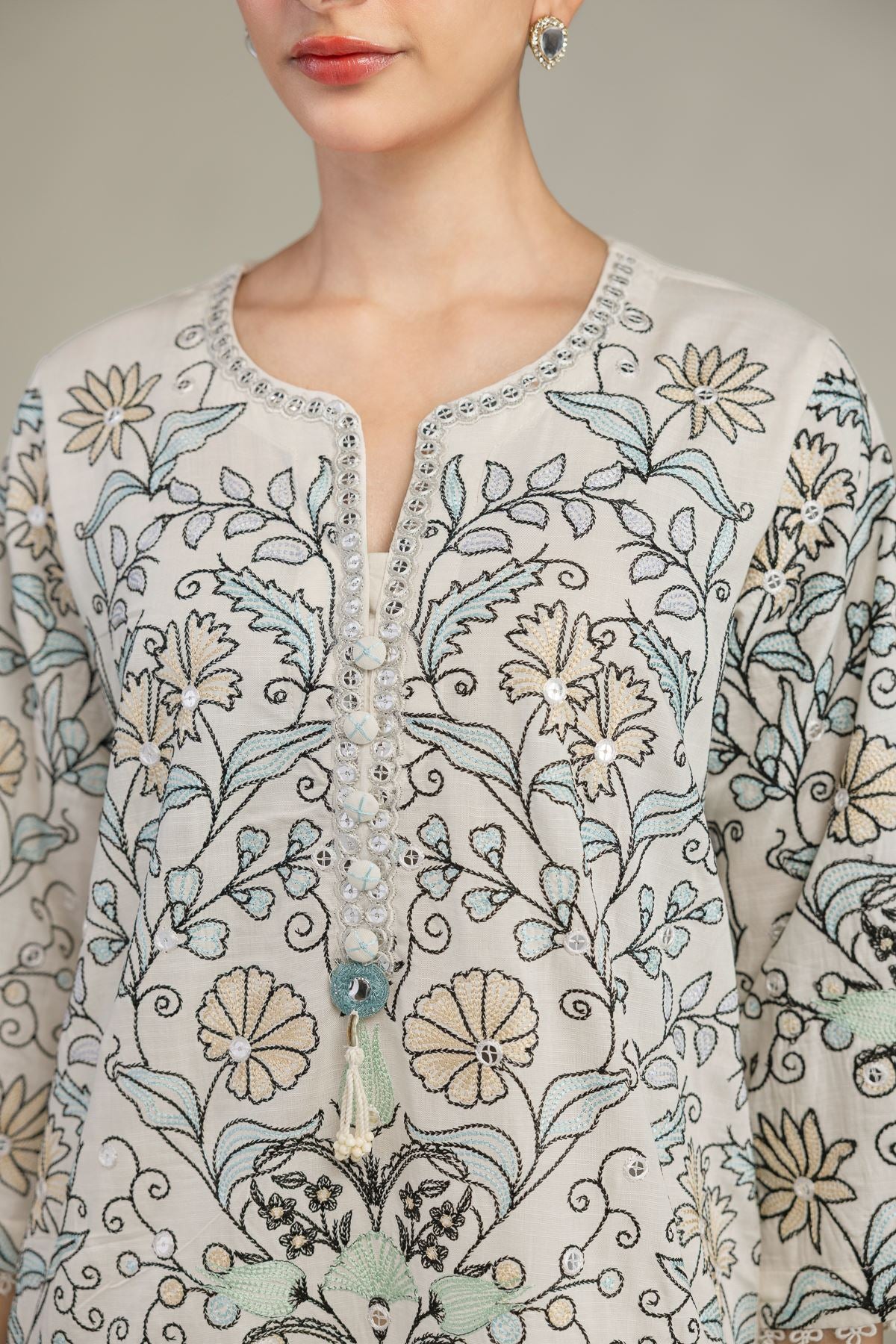 Short Floral Kurta