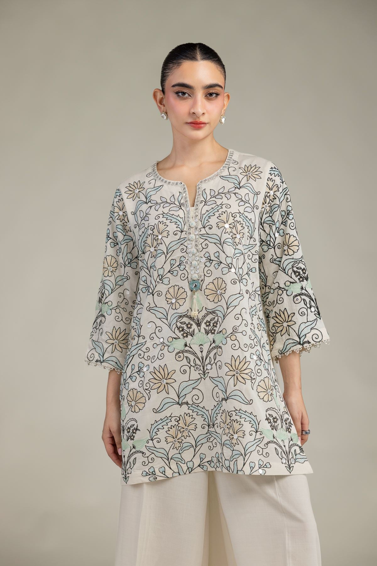 Short Floral Kurta