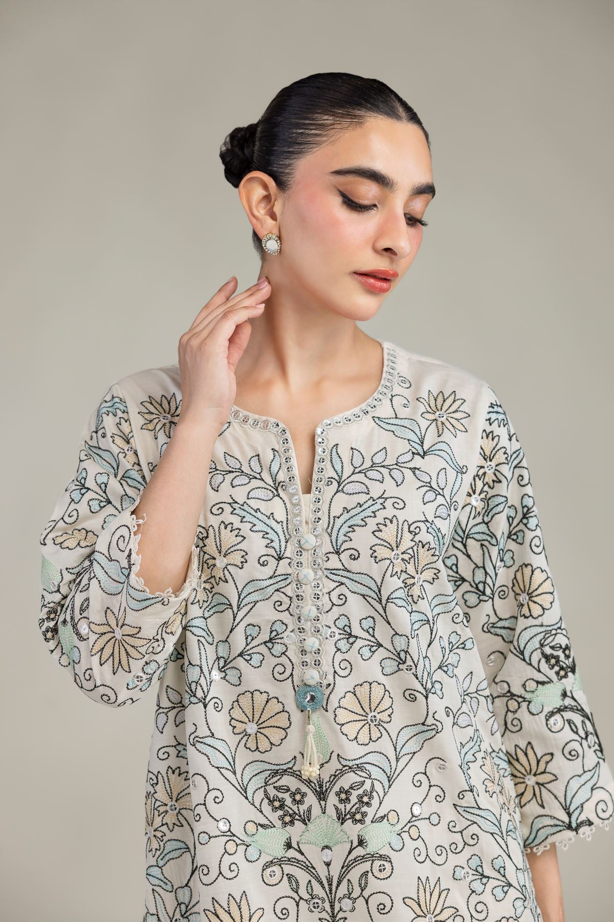 Short Floral Kurta