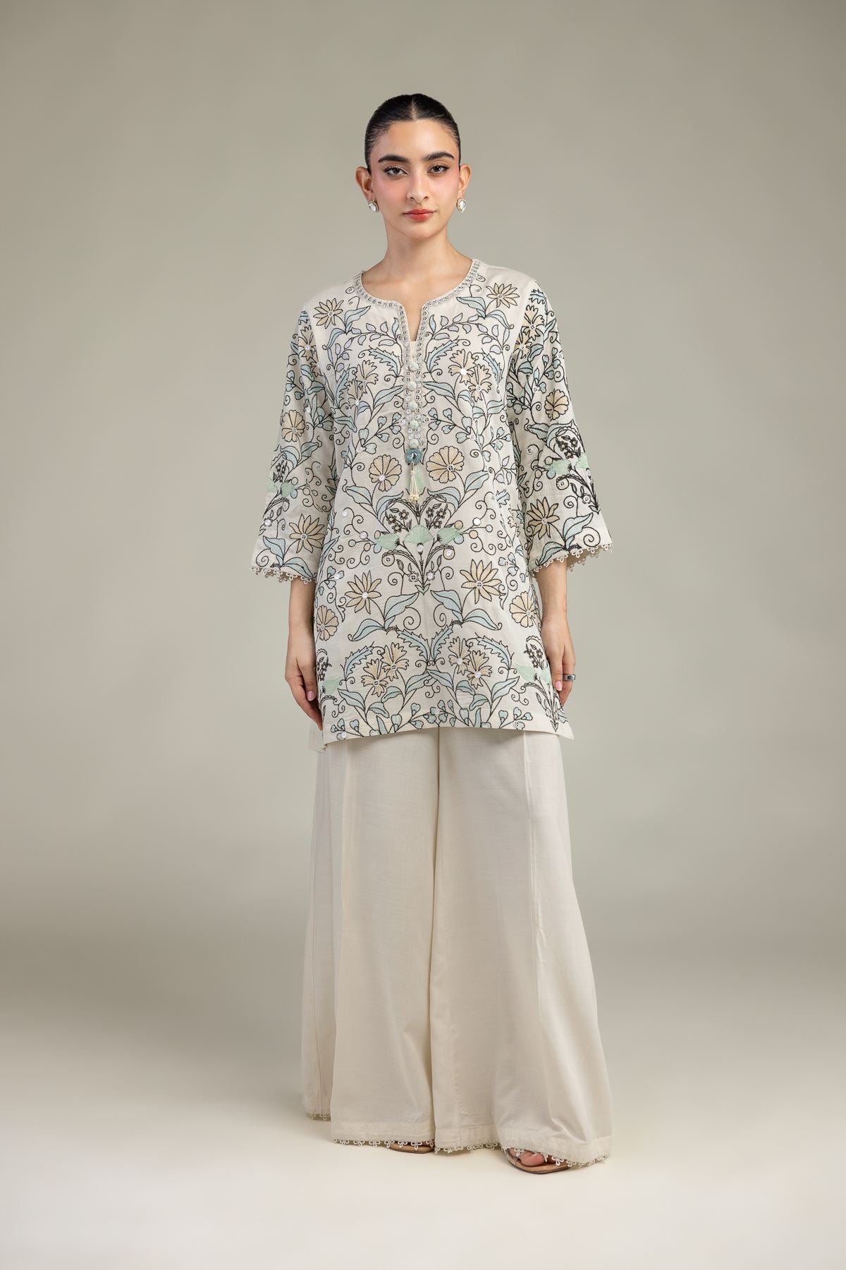Short Floral Kurta