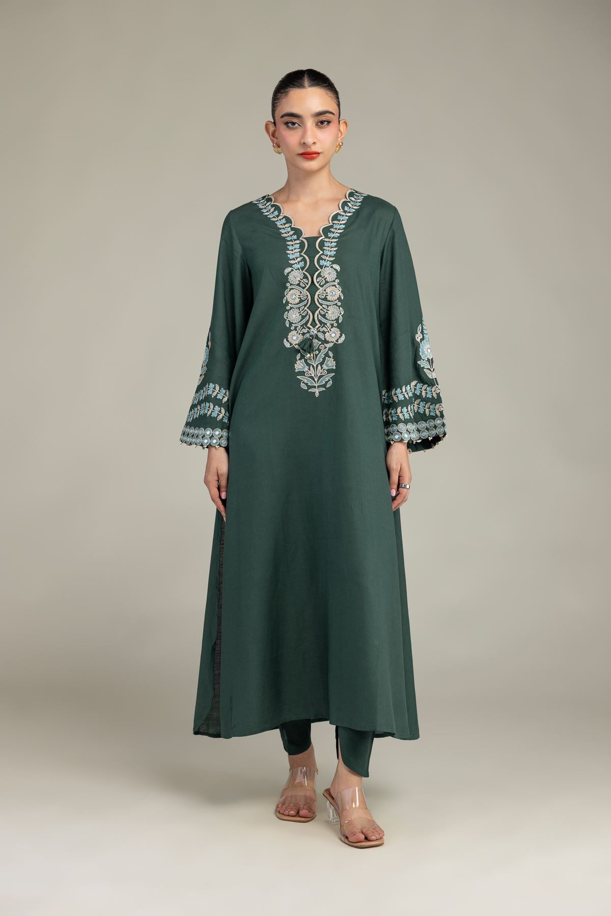 Green Silk Shalwar