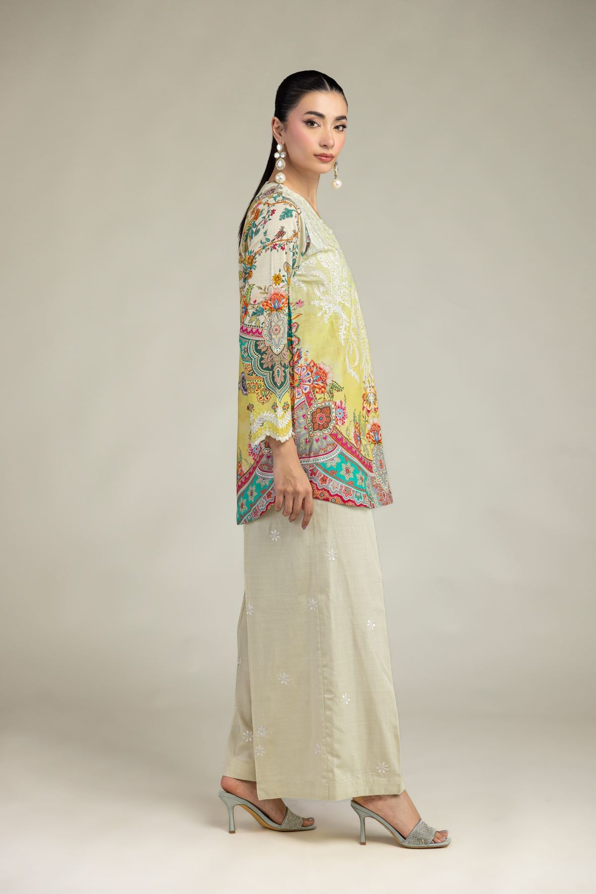 Short Floral Kurta