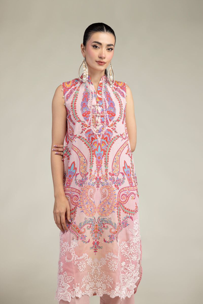 Pink Floral Kurta