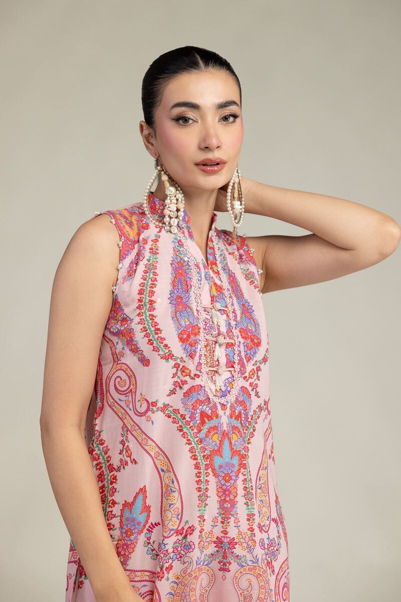 Pink Floral Kurta