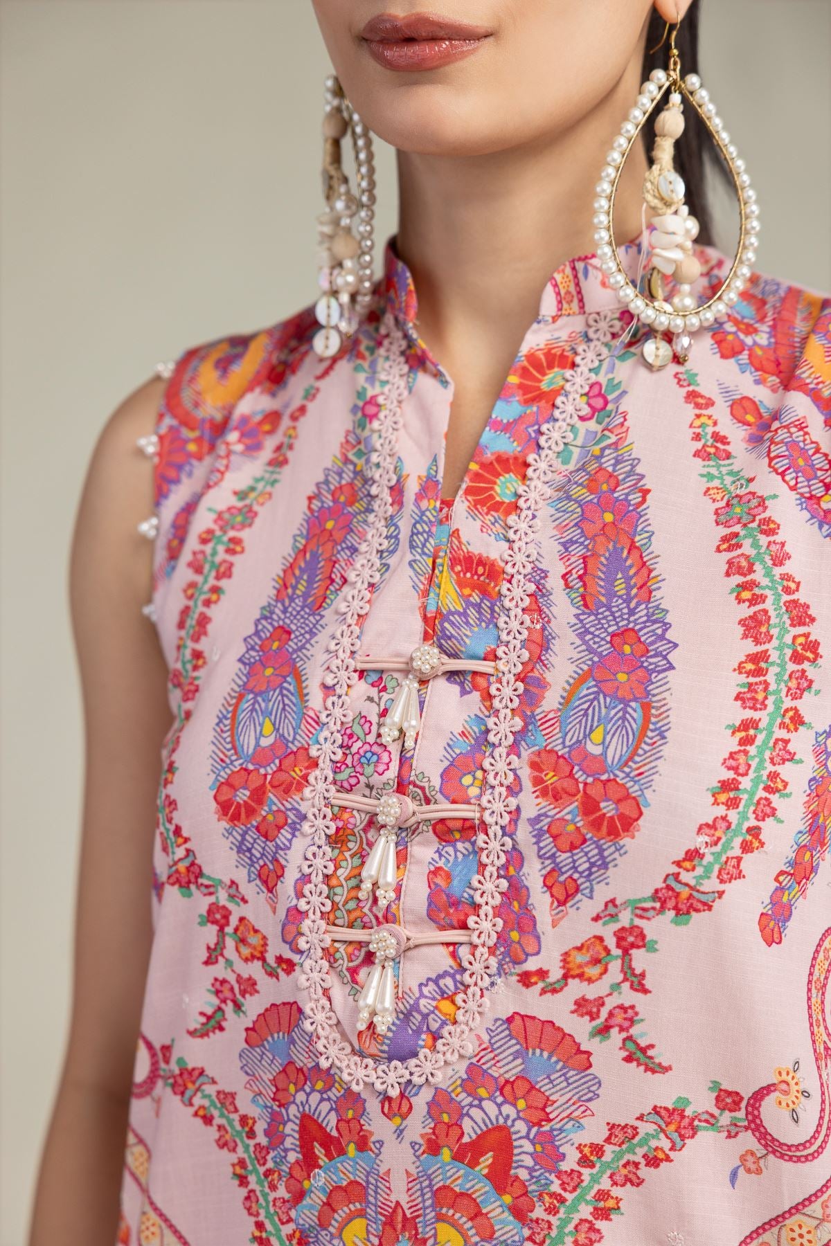 Pink Floral Kurta