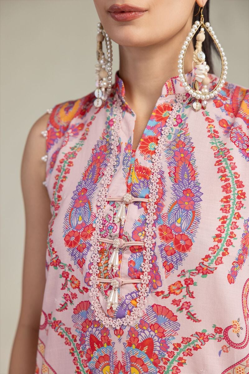 Pink Floral Kurta