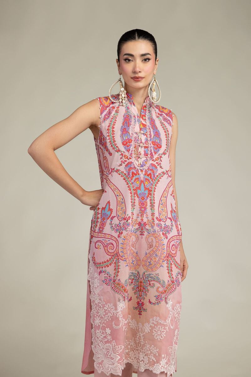 Pink Floral Kurta