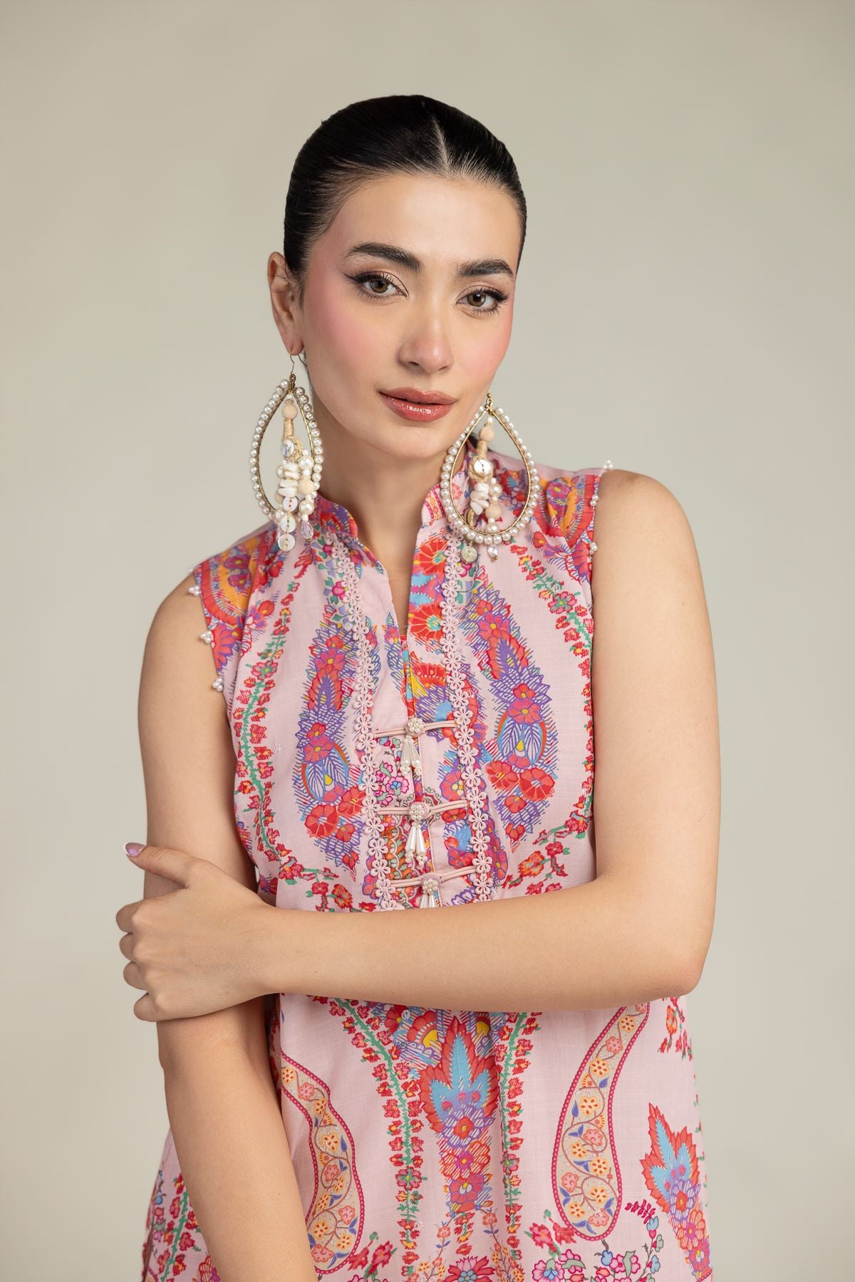 Pink Floral Kurta