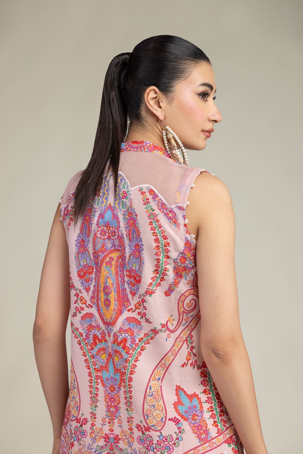 Pink Floral Kurta