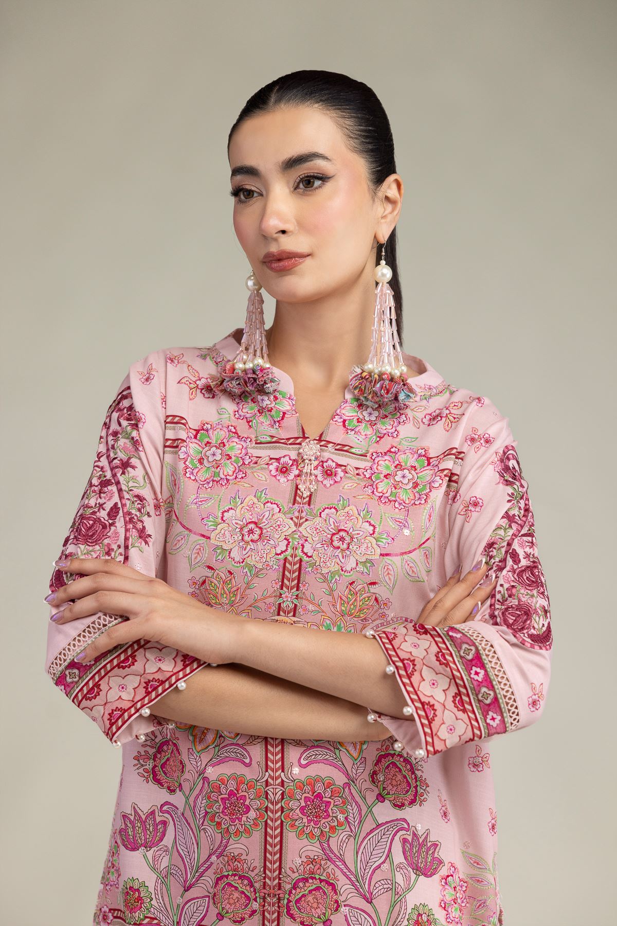 Short Floral Kurta