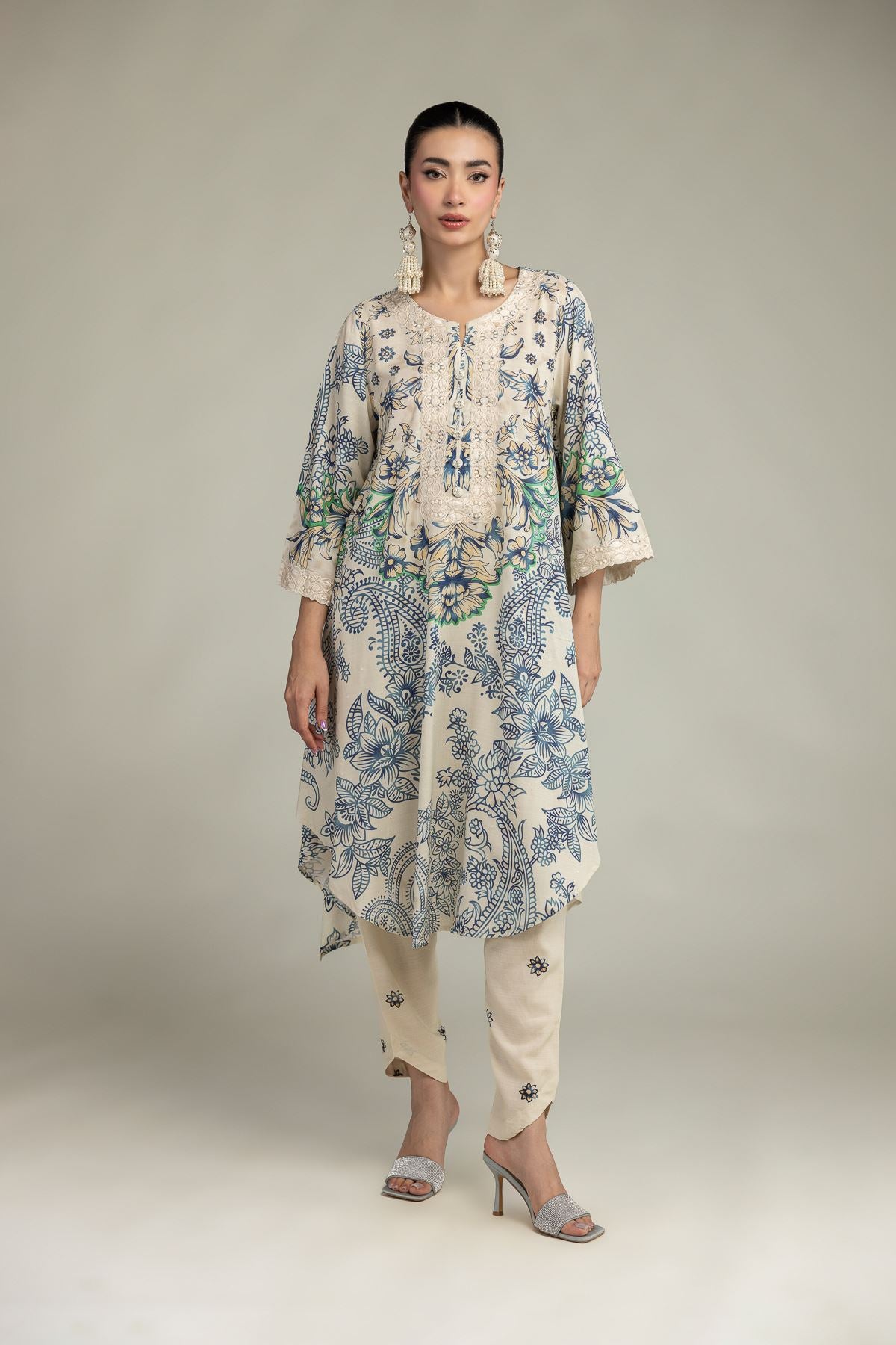 Floral Silk Shalwar