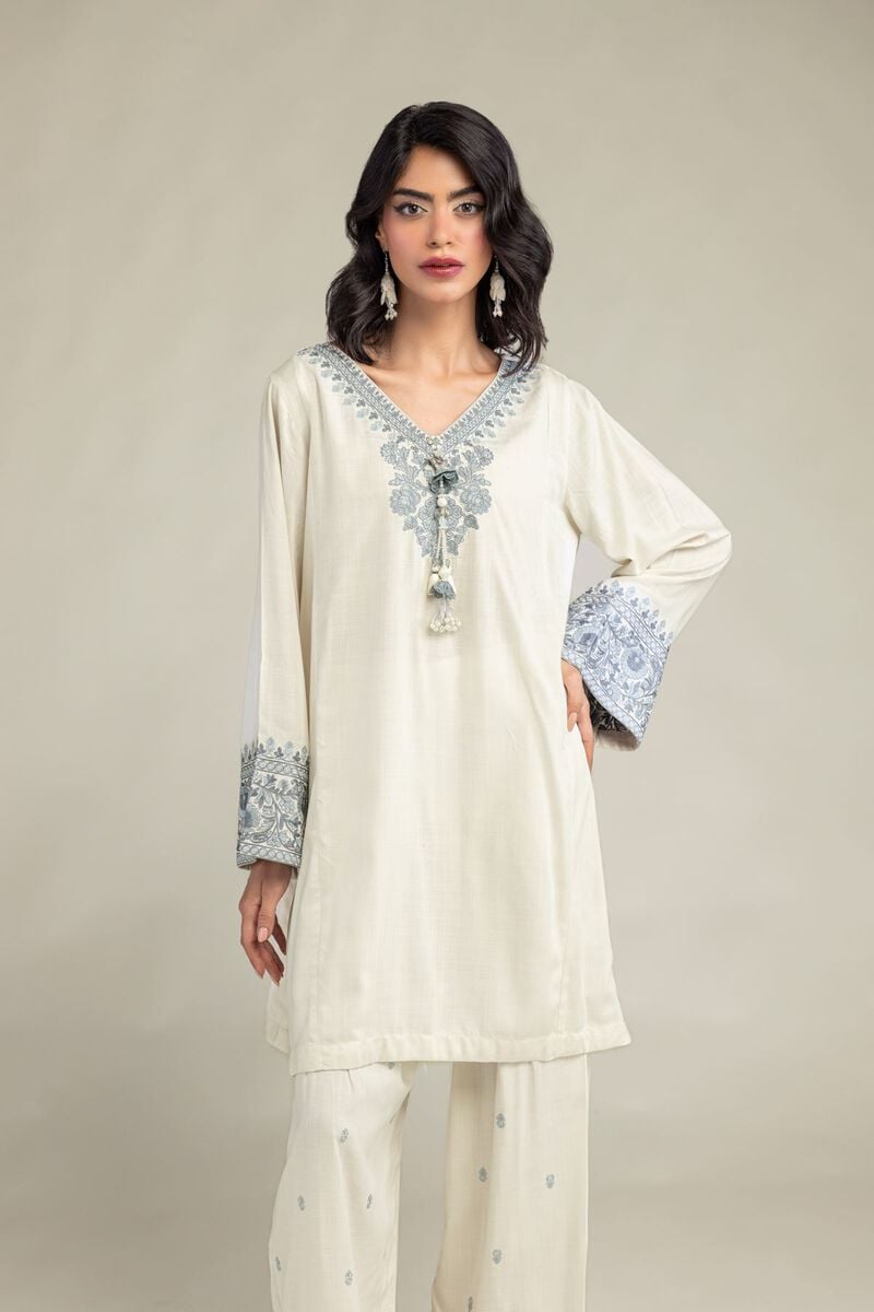 Floral V-Neck Kurta