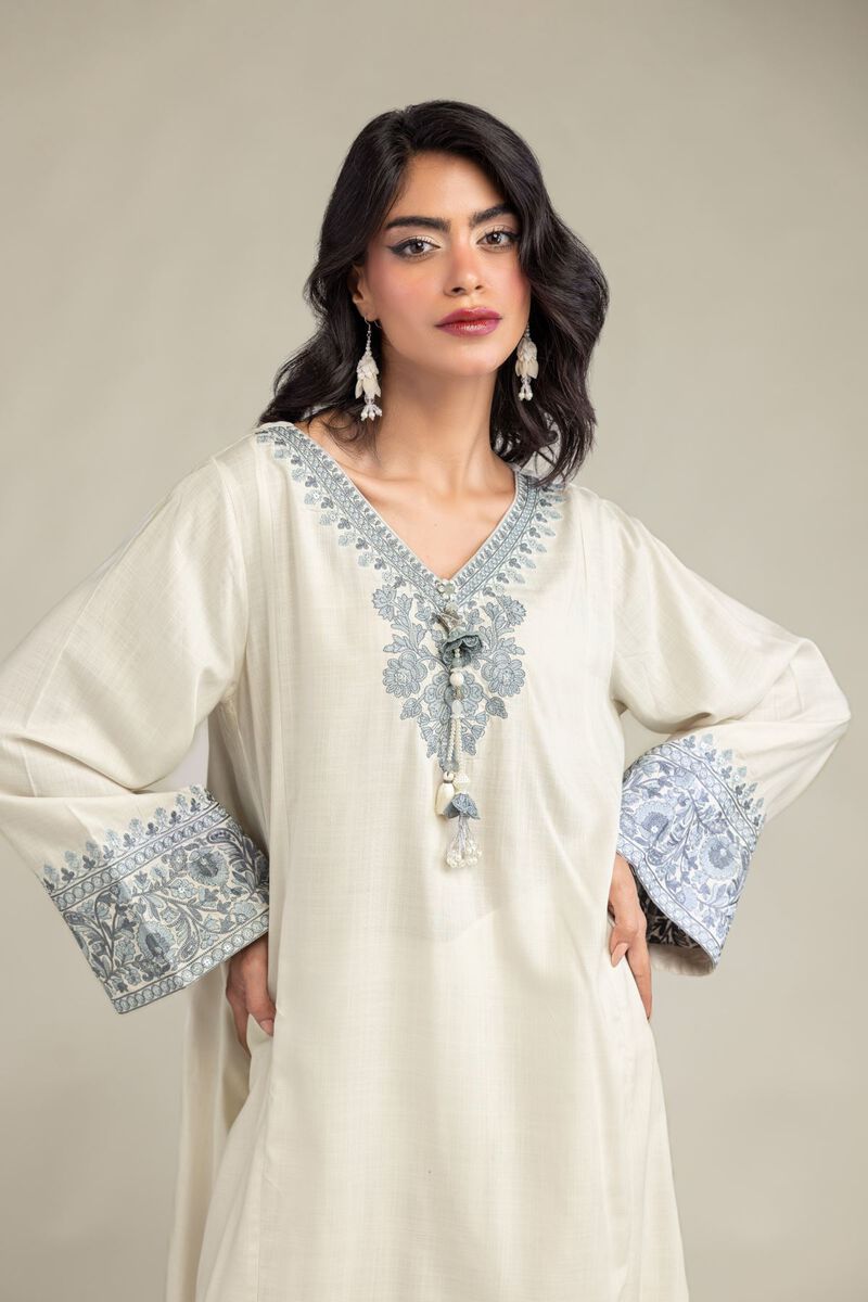 Floral V-Neck Kurta