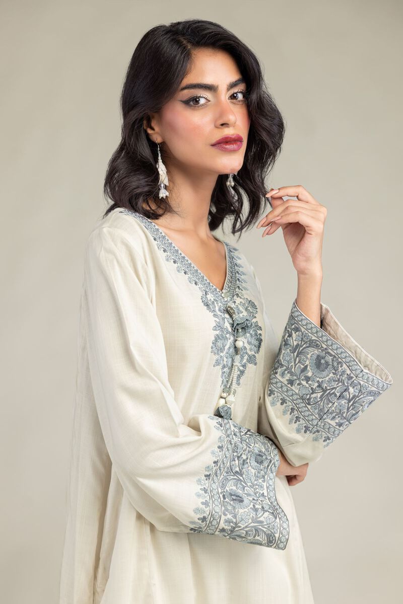 Floral V-Neck Kurta