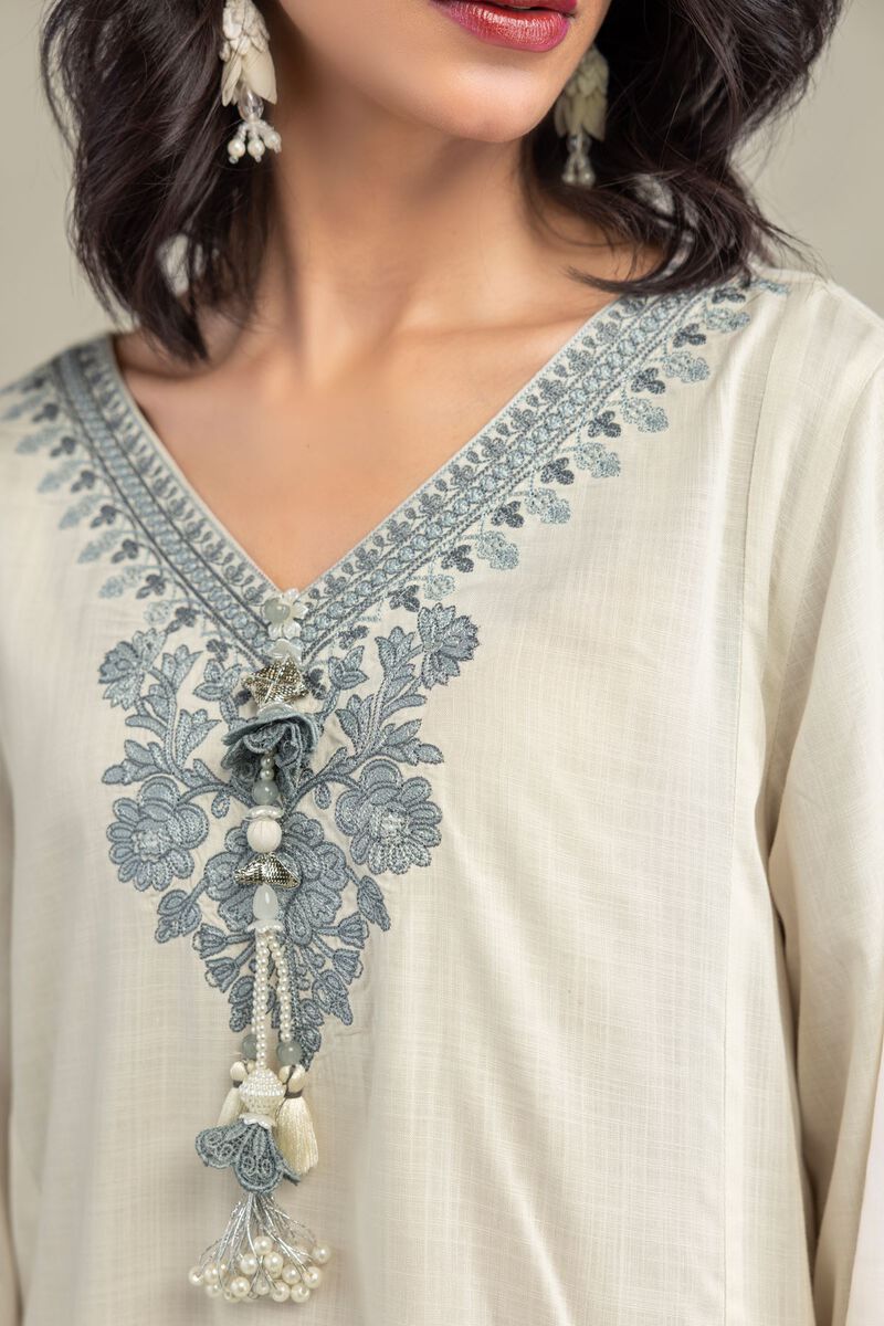 Floral V-Neck Kurta