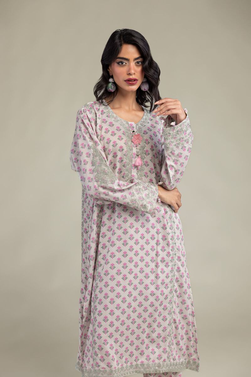 Floral Silk Kurta