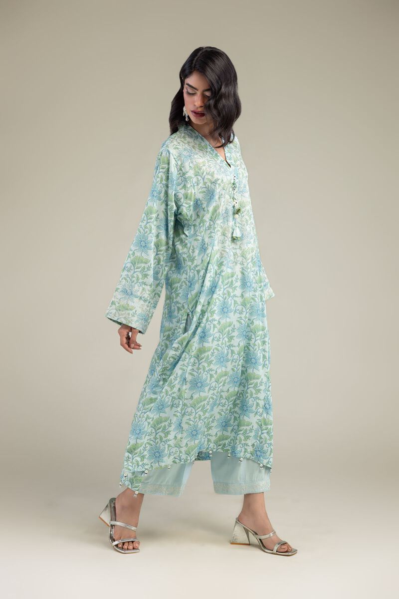 Blue Silk Pants